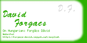 david forgacs business card