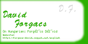 david forgacs business card